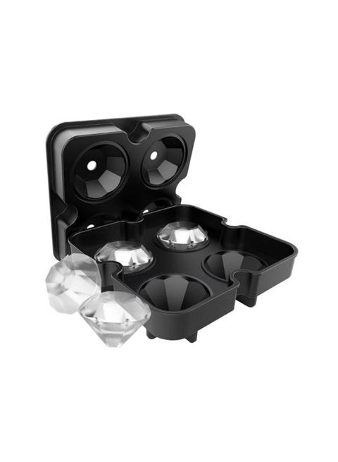 MissTiara Diamond-Shaped Ice Mould Tray Black 13.1x13.1x4centimeter