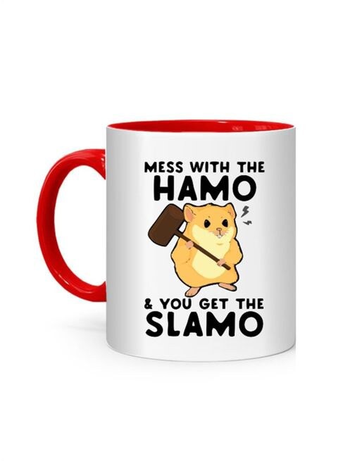 كوب بطبعة FMstyles Mess With The Hamo & You Get The Slamo أبيض/أحمر 10 سم