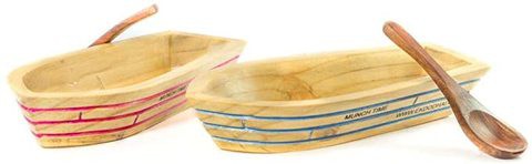 DecrOnn Serving Bowl - Wooden Boat (Set Of 2) Diwali Gift Set