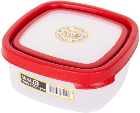 Wham Seal It Square Food Box Red - 790 ml Clear/Red