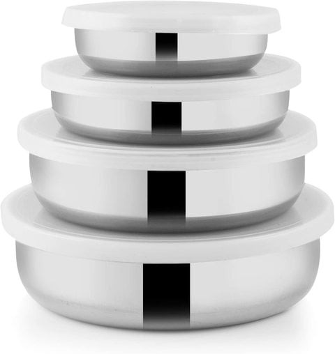 Raj - Steel Container With Lid 4Pc Set (10,12,14 And 16 Cm Each)-Rssp24