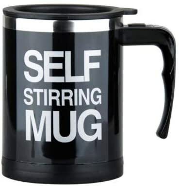 Generic Self Stirring-Electric-Stainless Steel Coffee Mug/Cup Self Mixing &amp; Spinning-Preferable For: Home, Office, Travel Etc. (Black)