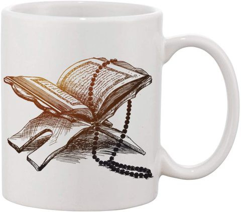 Giftex 11Oz Ceramic Coffee Mug, Holy Quran Design Printed, Eid Gift Mug