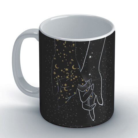 Space: Holding fingers Coffee Mug