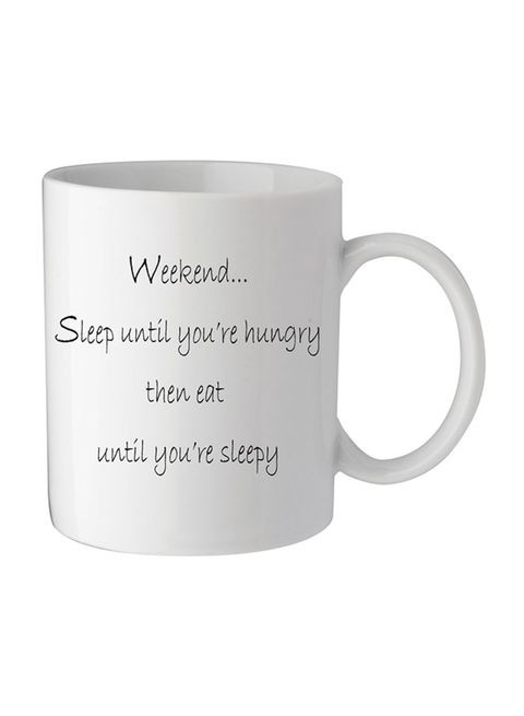 Giftex Weekend Printed Mug White/Black 11.5X10.5X10.5cm