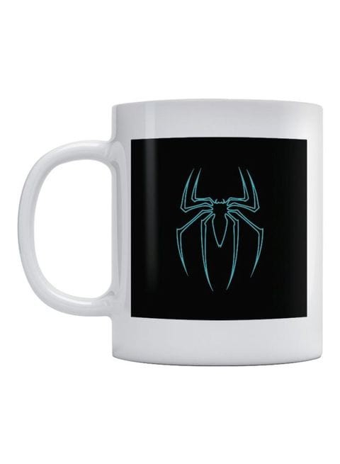 Atiq Spider Man Logo By Neon Art Printed Coffee Mug White/Black/Blue 350ml