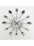 Voberry Stainless Steel Cutlery Wall Clock Silver 32Cm