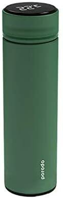 Porodo Smart Water Bottle Cup With Temperature Indicator Porodo, Upto 12 Hours Of Thermal Insulation, Sports Drink Flasks, 500ml, Touch Sensitive Display, Non-Slip Base, 17 Oz (Green)