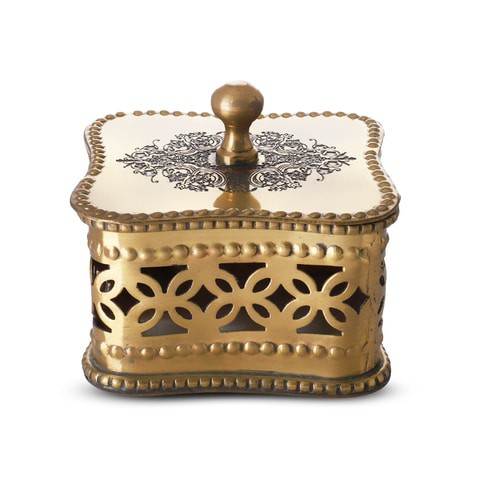 Al Hoora 9x9x8 cm Square Gold Cooper Candy Box W/ Special &amp; Attractive Design