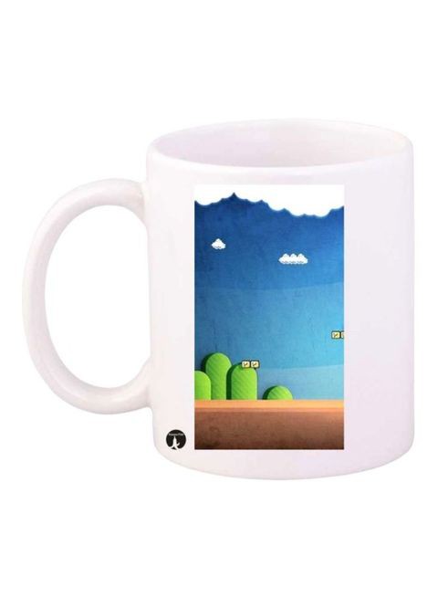 Bp Super Mario Printed Mug White/Blue/Green Standard Size
