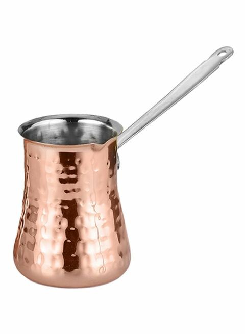 AK Hammered Design Coffee Warmer With Handle Copper 10x12centimeter