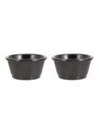 2-Piece Large Rim Bowl Set Black 9centimeter