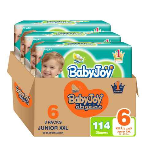BabyJoy Compressed Diaper Mega Pack Junior XXL 3X38 - 16+kg