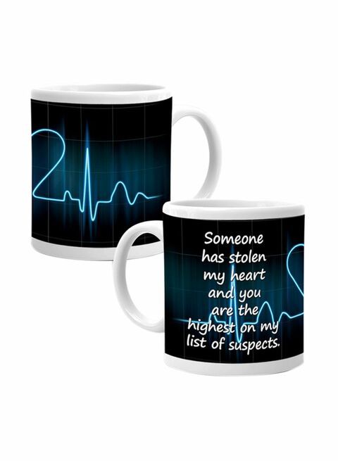 Ajooba Love Mug 2111 White/Black 80X80 Centimeter