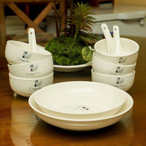 YATAI Ceramic Soup Bowl With Spoon Serving For 6