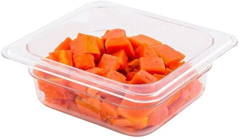 Restaurantware Cold Food Pan - Plastic Cold Food Storage Container - 1/6 Size - 2.5&quot; Deep - Clear - 1Ct Box - Met Lux