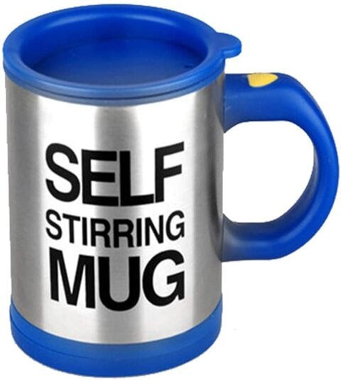 The Mohrim Automatic Electric Lazy Self Stirring Mug Cup Coffee Milk Mixing Mug Smart Stainless Steel Juice Mix Cup Drinkware (Blue)