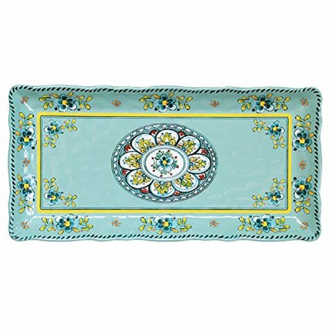 Le Cadeaux 10&quot; X 5&quot; Biscuit Tray Madrid Turquoise, 10 Inches