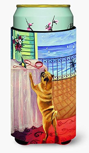 Caroline&#39;s Treasures 7027Tbc Helping Himself Pug Tall Boy Beverage Insulator Beverage Insulator Hugger, Tall Boy, Multicolor