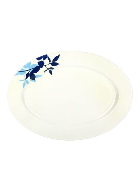 Delcasa Serving Oval Plate White/Blue 14inch