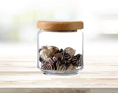 Ocean - Pop Jar Wooden Lid 6 Pcs Set, 500 Ml-B0251706