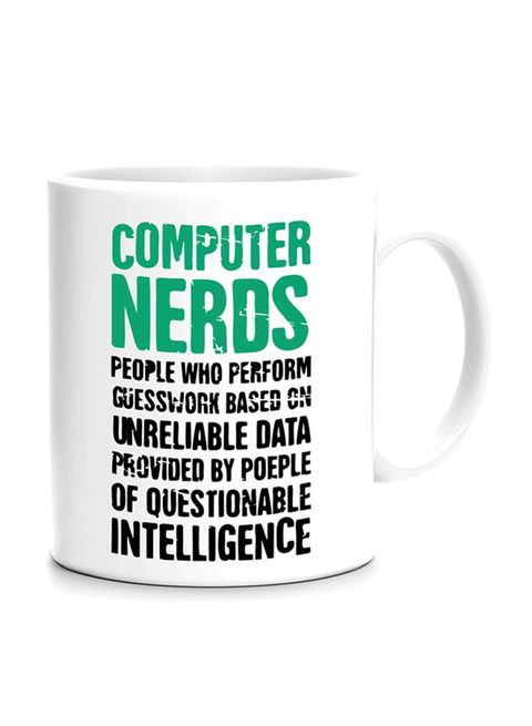 FMstyles Computer Nerd Dictionary Definition Printed Mug White/Green/Black 10 cm