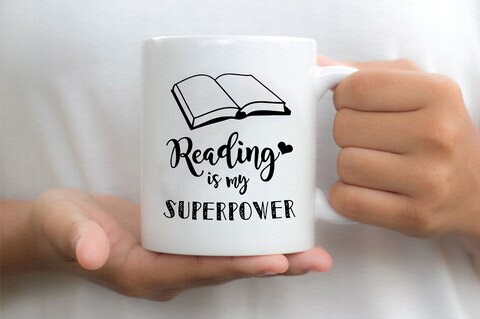 Giftmate Reading Printed Ceramic Tea and Coffee Mug 320ml