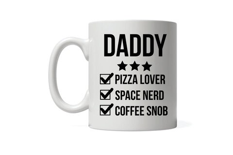 Daddy Pizza Lover Printed Ceramic Tea and Coffee Mug 320ml   Coffee Mug   Tea Mug   Mug for Tea   Mug for Coffee   Mug for Gifting   Ceramic Coffee Mug   Printed Coffee Mug