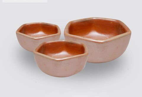 Clay Bowl Set Handcrafted Pottery Clay Soup Bowls 3pc Set