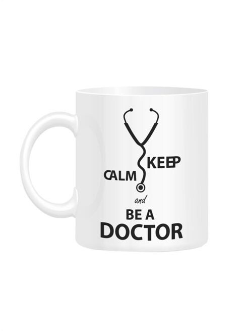 كوب بطبعة Keep calm and be a Doctor من FMstyles ، أبيض 10 سم