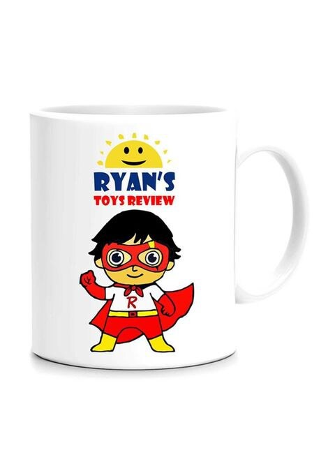 FMstyles Ryan Toy Review Fan Mug White/Red/Yellow 10 cm