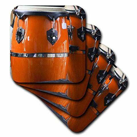 3dRose Orange Conga Drums - Soft Coasters, Set of 4 (CST_156305_1)