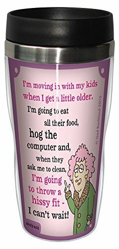 Tree-Free Greetings 16-Ounce Sip &#39;N Go Stainless Lined Travel Mug, Aunty Acid Move In