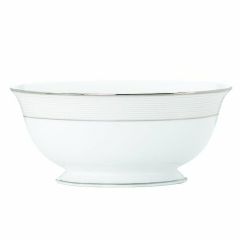 Lenox Opal Innocence Stripe Large Serving Bowl, 2.60 Lb, White