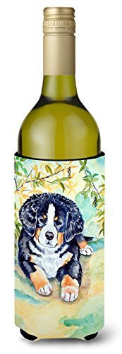 Caroline&#39;s Treasures 7010Literk Bernese Mountain Dog Puppy Wine Bottle Beverage Insulator Beverage Insulator Hugger, Wine Bottle, Multicolor