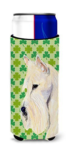 Caroline&#39;s Treasures Ss4461Muk Scottish Terrier St. Patrick&#39;s Day Shamrock Portrait Ultra Beverage Insulators For Slim Cans, Slim Can, Multicolor