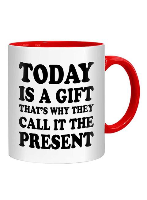 FMstyles Today Is A Gift Mug White/Red/Black 10 cm