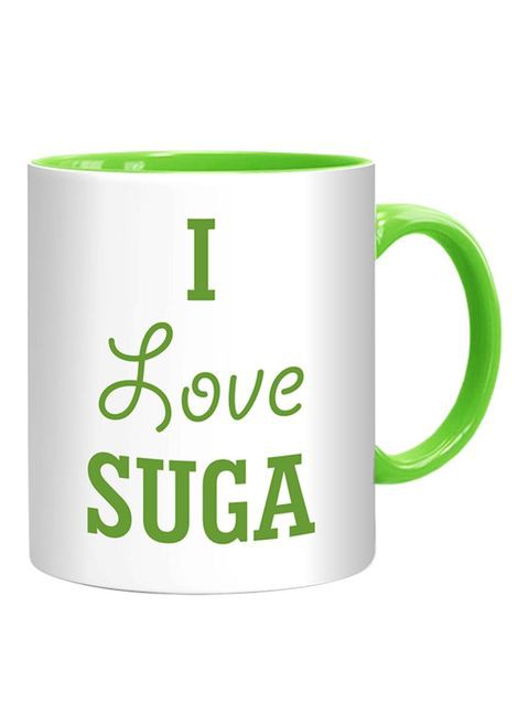 FMstyles I Love SUGA Mug White/Green 10 cm