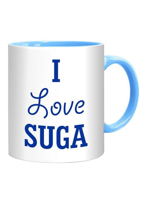 FMstyles I Love SUGA Mug White/Deep Blue/Light Blue 10 cm