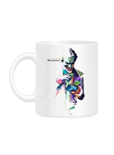 FMstyles Why so serious Joker Printed Mug White 10 cm