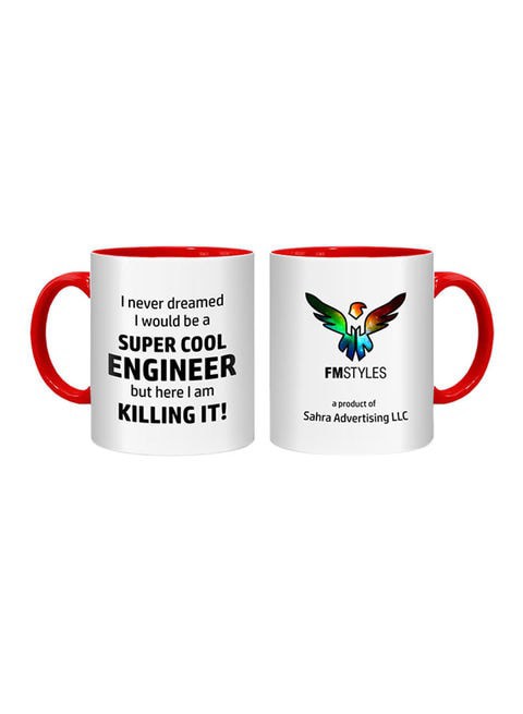 FMstyles Super Cool Engineer Printed Mug Multicolour 10ounce