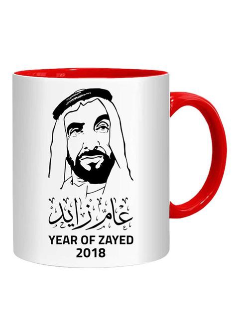 FMstyles Year Of Zayed 2018 Mug White/Black/Red 10 cm