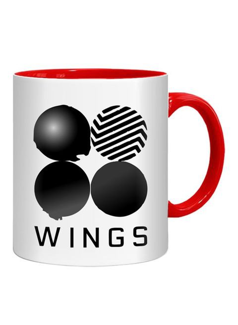 FMstyles Wings Printed Mug Red/White/Black