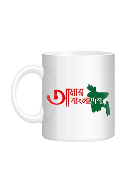 FMstyles Amar Bangladesh Printed Mug White/Red/Green