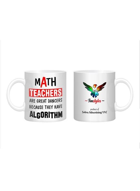 FMstyles Math Teachers Printed Mug White/Black/Red