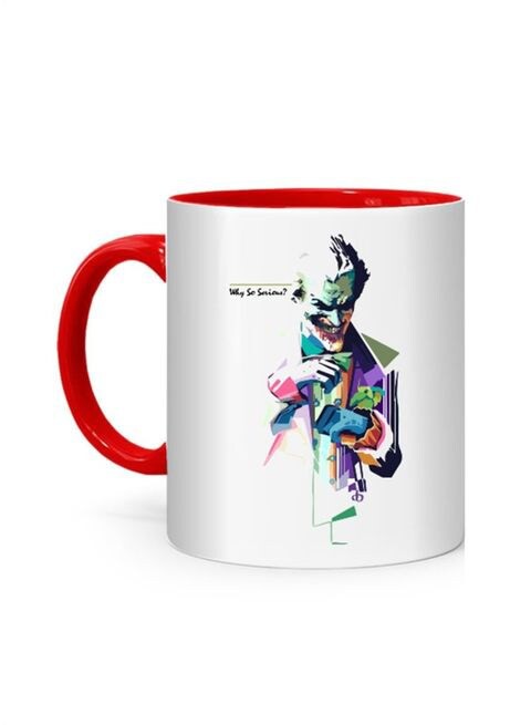 FMstyles Why so serious Joker Printed Mug White/Red 10 cm