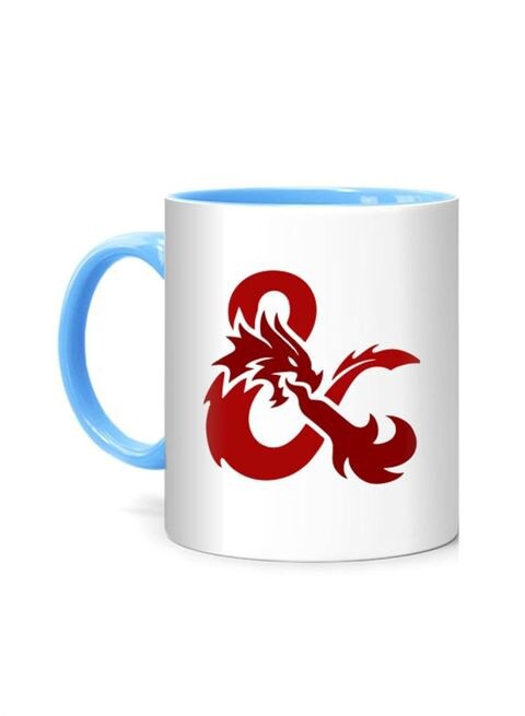 FMstyles Dungeons &amp; Dragons Printed Mug White/Blue 10 cm
