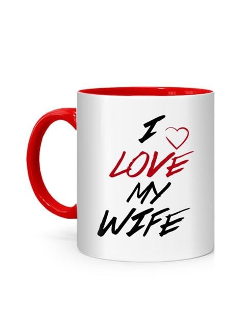 FMstyles I Love My Wife Printed Mug White/Red 10 cm