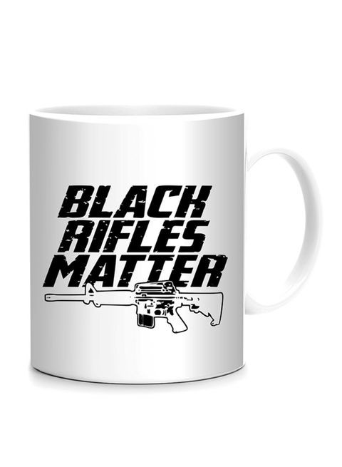 FMstyles Black Rifles Matter Pirnted Mug White/Black 10 cm