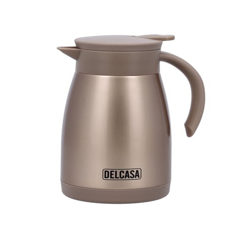 Delcasa Stainless Steel Coffee Pot, Dc2129, 500ml Capacity, Double Wall Construction, Stainless Steel Inner, BPA &amp; Odour Free, Portable &amp; Leak-Resistant, Keeps Drink Hot Or Cold For Hours